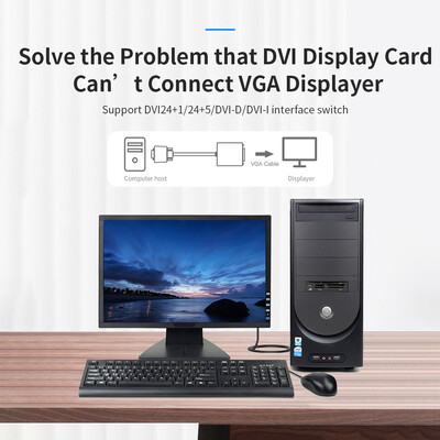 

VENTION DVI to VGA Adapter DVI-DDVI241 to VGA Converter 1080P for Computer Laptop HDTV Projector Display Screen 015m094ft Whi