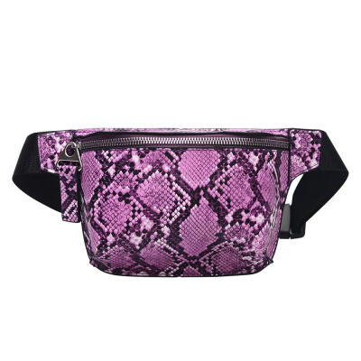 

Snake Print Shoulder Waist Handbags Unisex Leather Fanny Packs Chest Bags