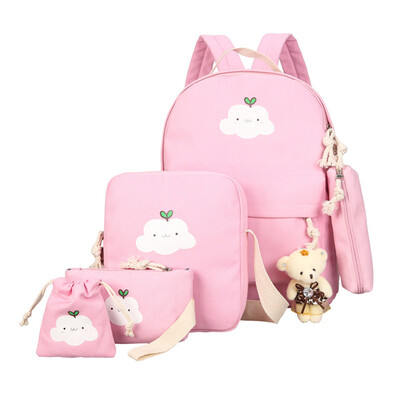 

5pcsSet New Hot Cloud Print Women Backpacks Style Book Bags Preppy School Bags for Teenagers Backpack Composite Sets
