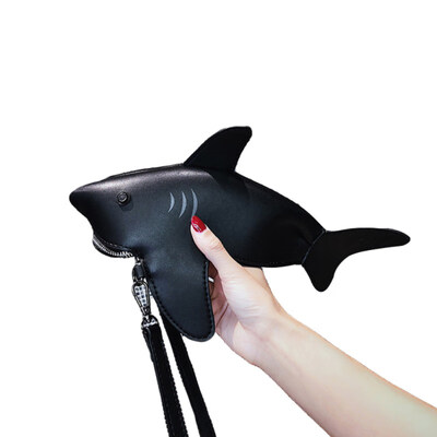 

Funny Women Solid Color Shark Shape Shoulder Bag Faux Leather Crossbody Pouch