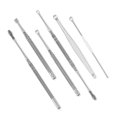 

Personal Care 5pcs Stainless Steel Ear Pick Spiral Earpick Ear Wax Curette Remover Ear Cleaner Earpick Spoon Clean Ear Ear Wax Rem