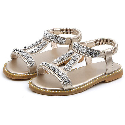 

Summer Kids Sandals Cute Rhinestone Design Sandal Girl Open Toe Princess Shoes