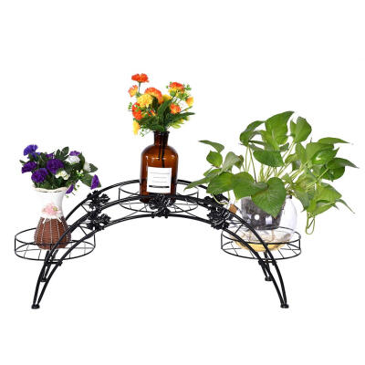 

Elegant Iron Floor-Standing Plant Display Stand Flower Pot Rack for Garden Patio Decor Iron Flower Pot Rack Flower Pot Rack