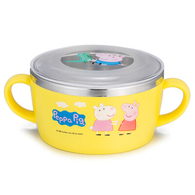

TAFUCO Childrens Tableware Korea Imported Pigs Peggy Foods Bowl Baby Bowl Childrens Bowl Yellow 230ml