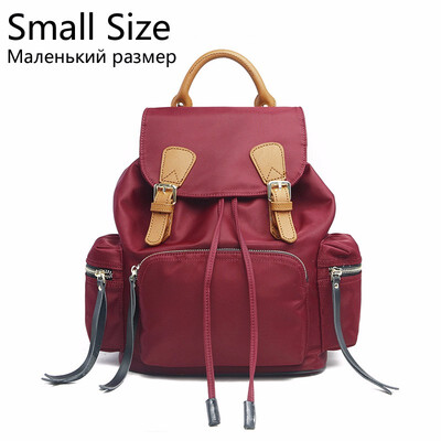 

Vintage Waterproof Nylon Backpack Women Black School Bag for Teenagers Girls Drawstring Ladies Bagpack Youth Backpacks Female