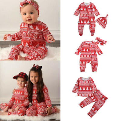 

US Christmas Family Matching Pyjamas Set Baby Boy Girl Sleepwear Nightwear Gifts