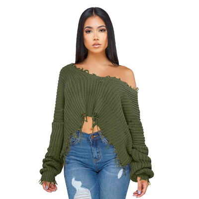 

〖Follure〗Womens Fashion AutumnWinter Long Sleeve Knitted V-neck Sweaters Wrap Pullover