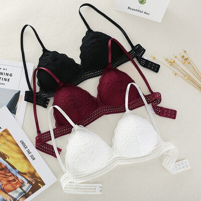 

Sexy Seamless Deep V Lace Women Bra Wireless Thin Underwear Sexy Lingerie Lace Bras