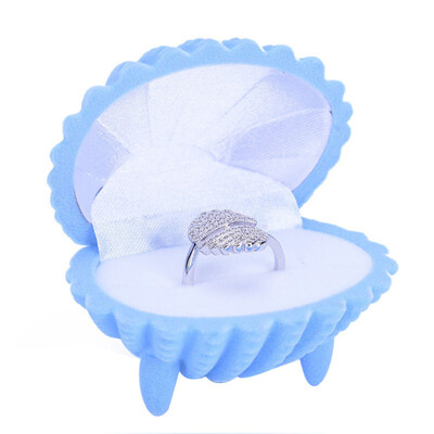 

〖Follure〗Velvet Shell Shape Jewelry Storage Box Earrings Ring Jewelry Display Case-Lovely