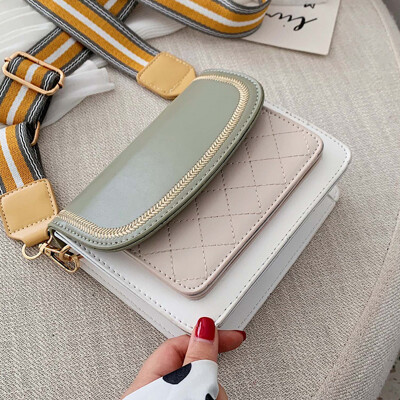 

Young woman fresh 2019 summer new Korean version hit color 100 pieces of small square bag fashion broadband single shoulder obliqu