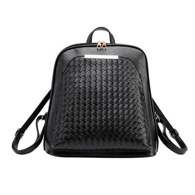 

Solid Color Woven Girls Backpacks Women Shoulder Handbags School Knapsacks