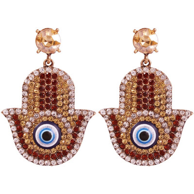 

Solememo Bohemian Rhinestone Multicolor Eyes Drop Earrings For Women Wedding Ethnic Design Fashion Earrings Jewelry BIjoux E6340