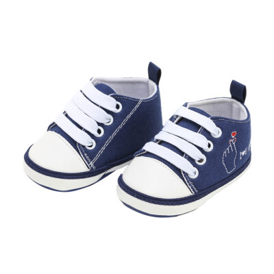 

Baby Boy Girl Toddler The First Walker Shoes Children Letter Printing Pattern Canvas Shoes Baby Lace-Up Shoes