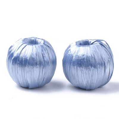 

Handmade Raffia Woven Beads with Wood Inside Round CornflowerBlue 2426x2324mm Hole 9mm