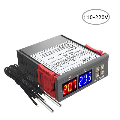 

Dual Digital Display Thermostat Temperature Regulator Temperature Controller with Double NTC Probe Heater Sensor Probe Two Relay O