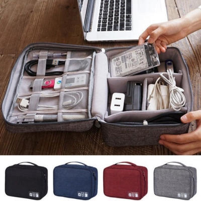 

Electronics Accessories Organizer Travel Storage Hand Bag Cable USB Drive Case