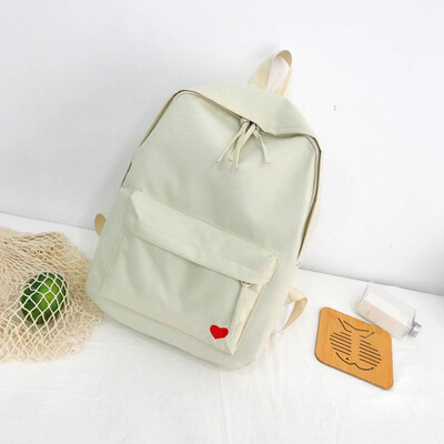 

Fashion Women Solid Color Canvas Capacity Student Backpack Travel Couple Bag