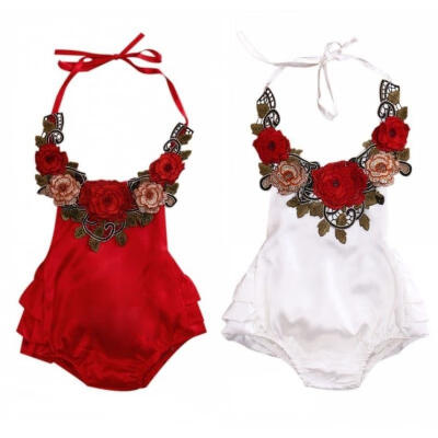 

Newborn Baby Girls Clothes Flower Backless Jumpsuit Bodysuit Sunsuit Outfit