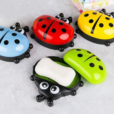 

Bathroom Cartoon Ladybird Cute Soap Holder Storage Box Travel Portable Soap Dish Bathroom Items