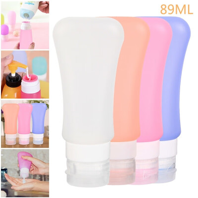 

4pcs 89ML Silicone Portable Refillable Bottle Traveler Lotion Shampoo Bath Containers