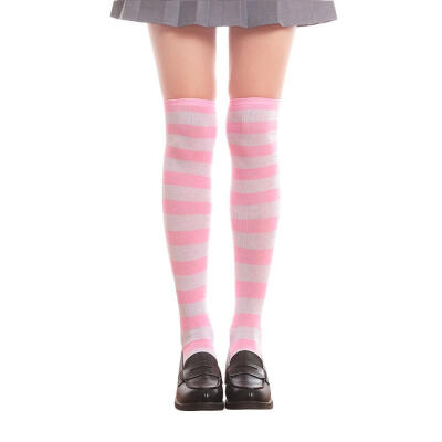 

1 Pair Japanese College Style Stripe Knee-length Socks Students Stockings