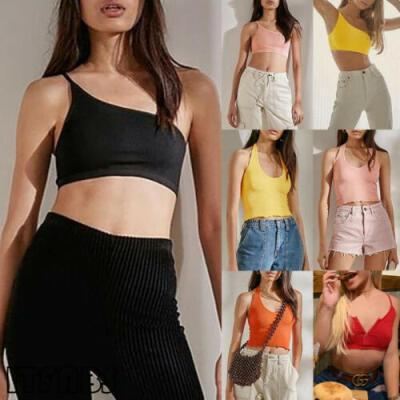 

Ladies Sexy Casual Pure Color Tank Tops Vest Summer Sleeveless Crop Top Shirt