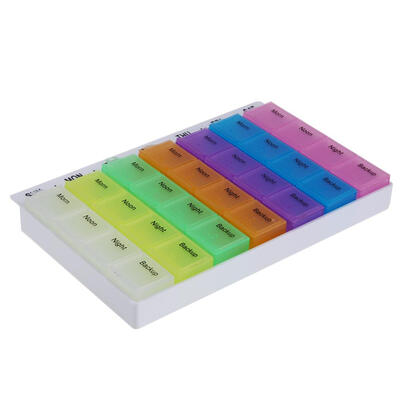 

28 Compartments Pills Storage Box 7 Days Tablet Pill Box Holder Medicine