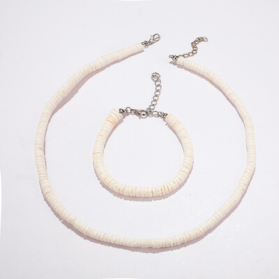 

Bohemian Hawaii Puka White Clam Shell Necklace Irregular Chips Seashell Choker Necklace Summer Beach Statement Jewelry