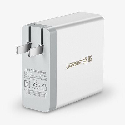 

Green Alliance Type-C Charger Apple Android Phone PD Fast Charger Plug 65W Support iphoneXsXR8PiPad ProMacBookHuawei matebook 40721 White