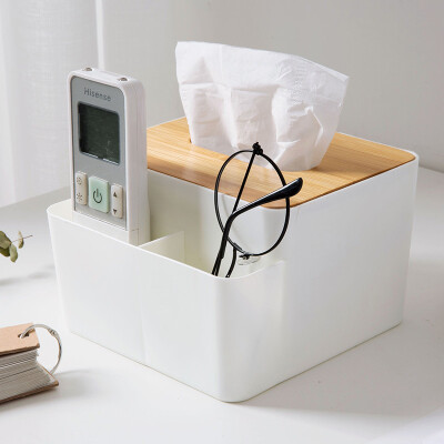 

Hundred words tissue box plastic multi-function tissue box home desktop storage square tray