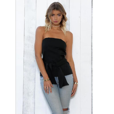 

Women Strapless Bustier Top Bralette Camisole Tank Solid Casual Elegant Party Clubwear WhiteBlack