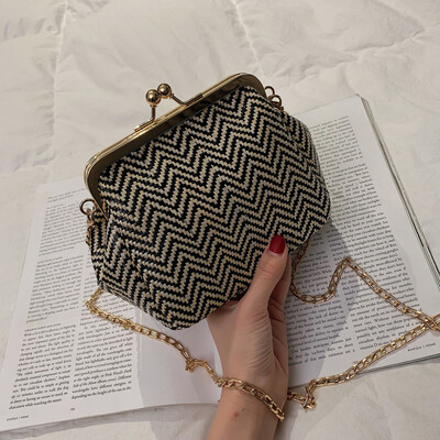 

Tailored Fashion Women Weave Embroidery Rose Stripe Bucket Bag Crossbody Bag Shoulder Bag