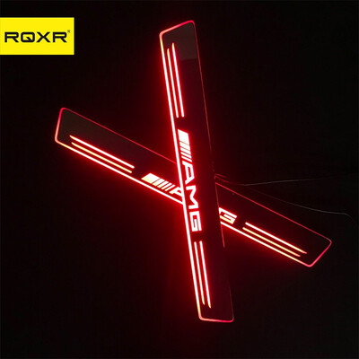 

Acrylic door sill plate strip with led decorative welcome light moving door scuff for Mercedes-Benz