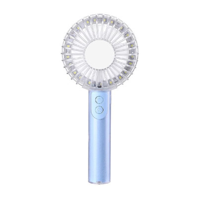 

Multi-functional USBRechargeable LED Fan with Mobile Phone Stand Mini Makeup Mirror Portable Handheld Cooling Fan