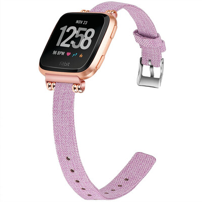 

Ecsem Slim Woven Bands for Fitbit Versa Bands Durable Canvas Fabric Strap with Stainless Steel Bead 55"-81