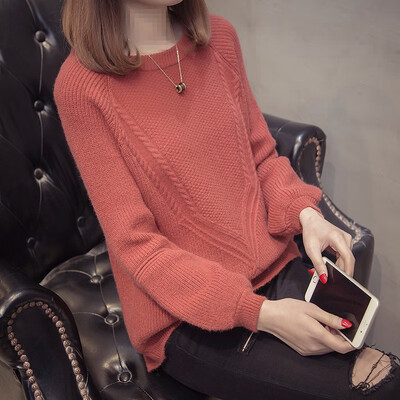 

Loose top womens sweater 2018 new languid spring candy color thickened womens bottom sweater