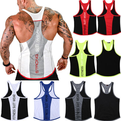 

Mens Stringer Bodybuilding Y-Back Muscle Fit Gym Tank Top Workout Fitness Vest