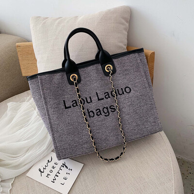 

Tailored Womens Linen Handbag Large Capacity Casual Shoulder Bag Daily Bag Shopping Bag