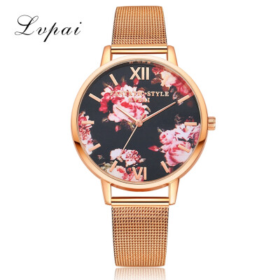 

Lvpai Fashion Mesh Horse Rose Gold Steel Women Dress Watches Clock For Ladies Luxury Band Womens Bracelet Quartz Wristwatch 233