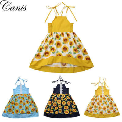 

USA Summer Baby Girl Toddler Sunflower Pageant Wedding Birthday Princess Dresses