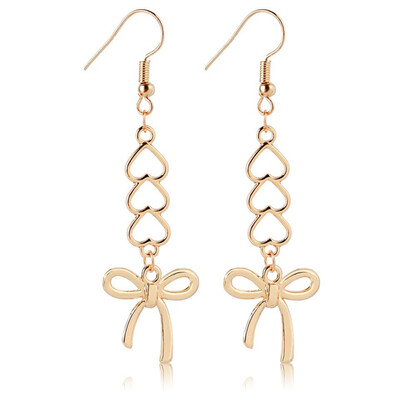 

Women Gold Hallow Heart An Star Drop Earrings Fashion Gift For Lover Beach Earrings Female Women Handmade Wedding Jewelry