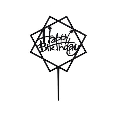 

FUNNYBUNNY Acrylic Card Happy Birthday Cake Decoration Plug-in Creative Baking Ornaments Flag Wedding Cake Topper