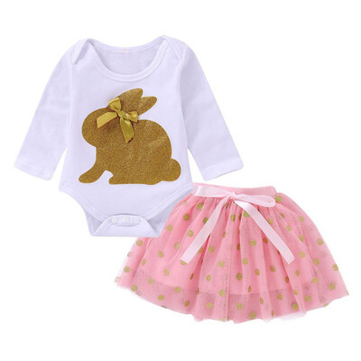 

Newborn Infant Baby Girl Romper Long Sleeve Clothes Baby Girl Tutu Dress Jumpsuit Outfit 2pcs