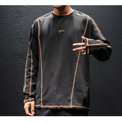 

Autumn sweater mens Japanese trend round neck students base long-sleeved T-shirt large size loose shirt