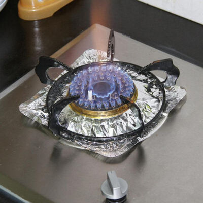 

10Pcs Gas Stove Cleaning Pad Thick Aluminum Foil High-temperature Greaseproof Paper Foil Protector Cover Kitchen Accessories