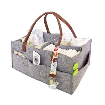 

Siaonvr My Baby Diaper Caddy Organizer Foldable Felt Storage Bag Portable Lightly