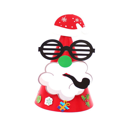 

Gobestart New Christmas Holiday Stars Print Xmas Cap For Santa Claus Gifts Paper Cap