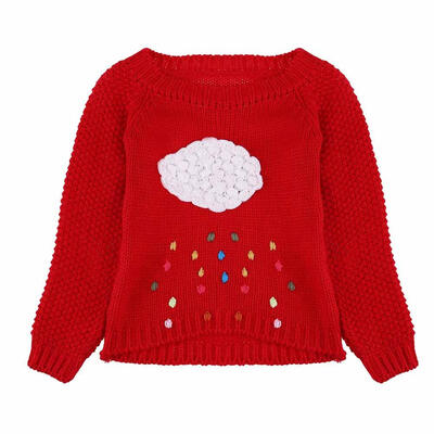

Winter Girls Kids Clothing Children Pullover Cartoon Rain Knitted Sweater