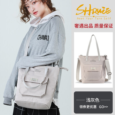 

Black canvas bags female oblique swabbing students Korean version Japanese ins bags large capacity literature&art single shoul