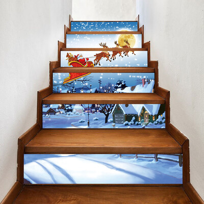 

Toponeto Christmas 3D Simulation stair stickers Waterproof Wall Stickers DIY Home Decor